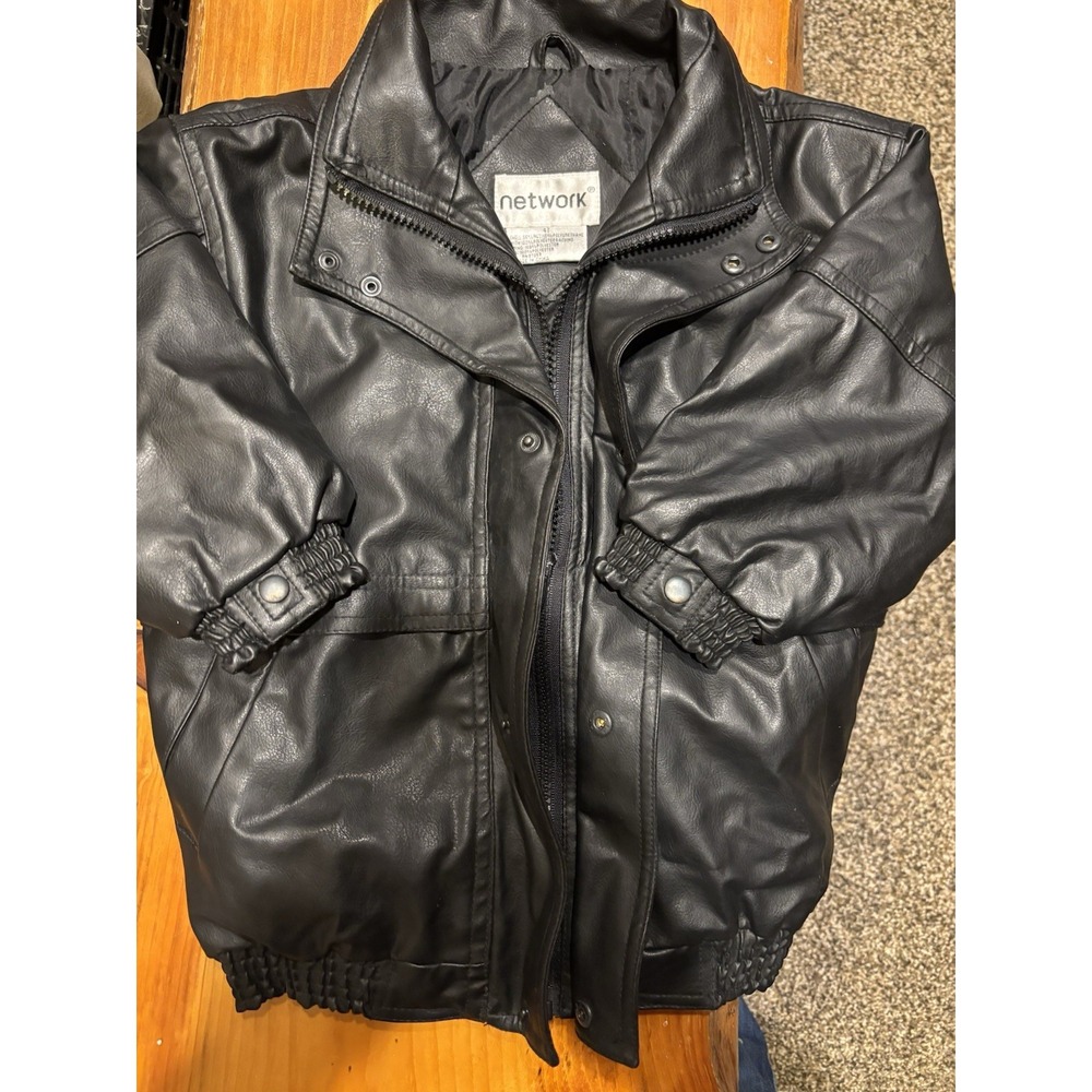 Leather Children's 4T NETWORK Faux Black Leather Children's‎